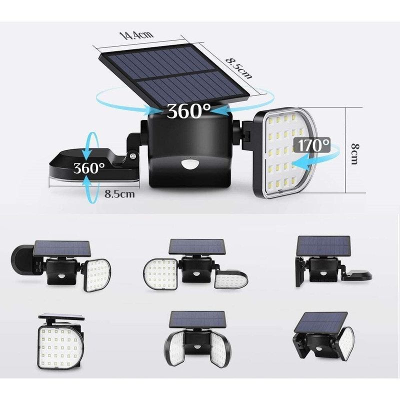 Casa si Gradina - Corpuri si surse de iluminat - Iluminat exterior - Lampi solare - Lampa Solara cu 56 LED-uri, Senzor de Miscare - Infinity.ro