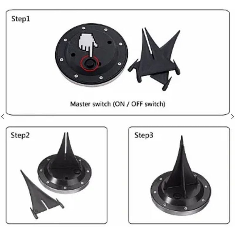 Casa si Gradina - Corpuri si surse de iluminat - Iluminat exterior - Lampi solare - Set 4 Lampi Solare METALICE Disk Lights Argintii pentru Gradina - Infinity.ro