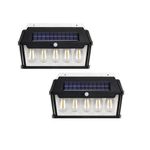 Casa si Gradina - Corpuri si surse de iluminat - Iluminat exterior - Lampi solare - Lampa solara de perete cu 5 becuri LED, IP65, unghi inductie 120°, 65W, dimabil, negru - 3 - Infinity.ro