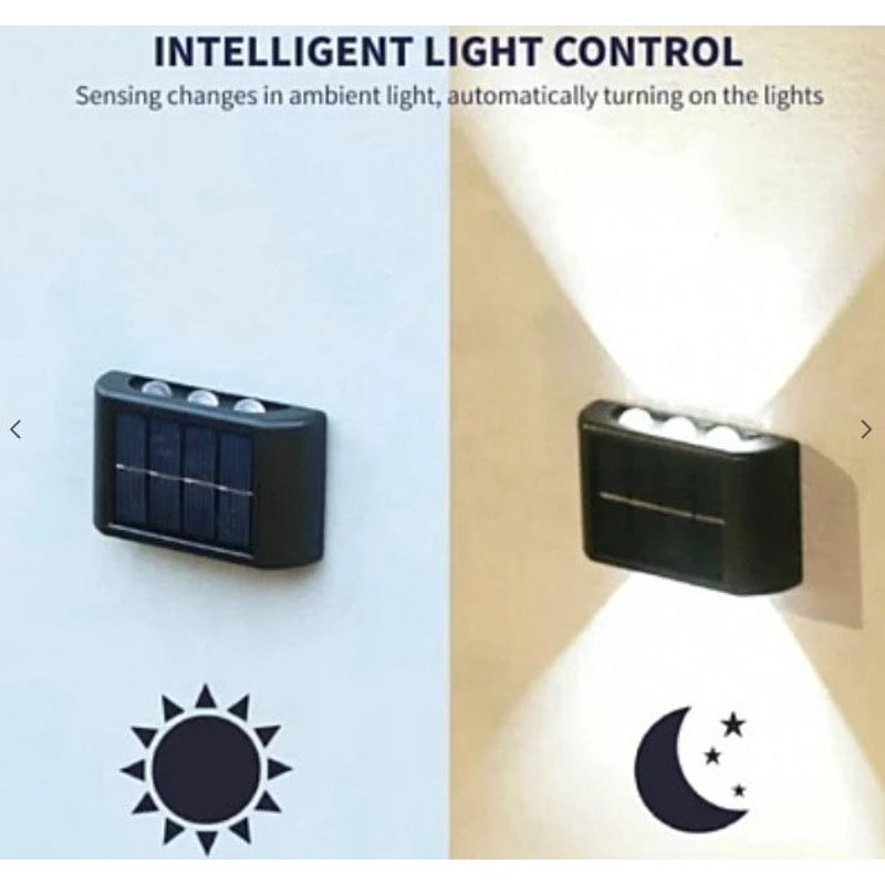 Casa si Gradina - Corpuri si surse de iluminat - Iluminat exterior - Lampi solare - Set Lampi Solare de Perete cu 3 led Iluminare Sus Jos - 4 - Infinity.ro