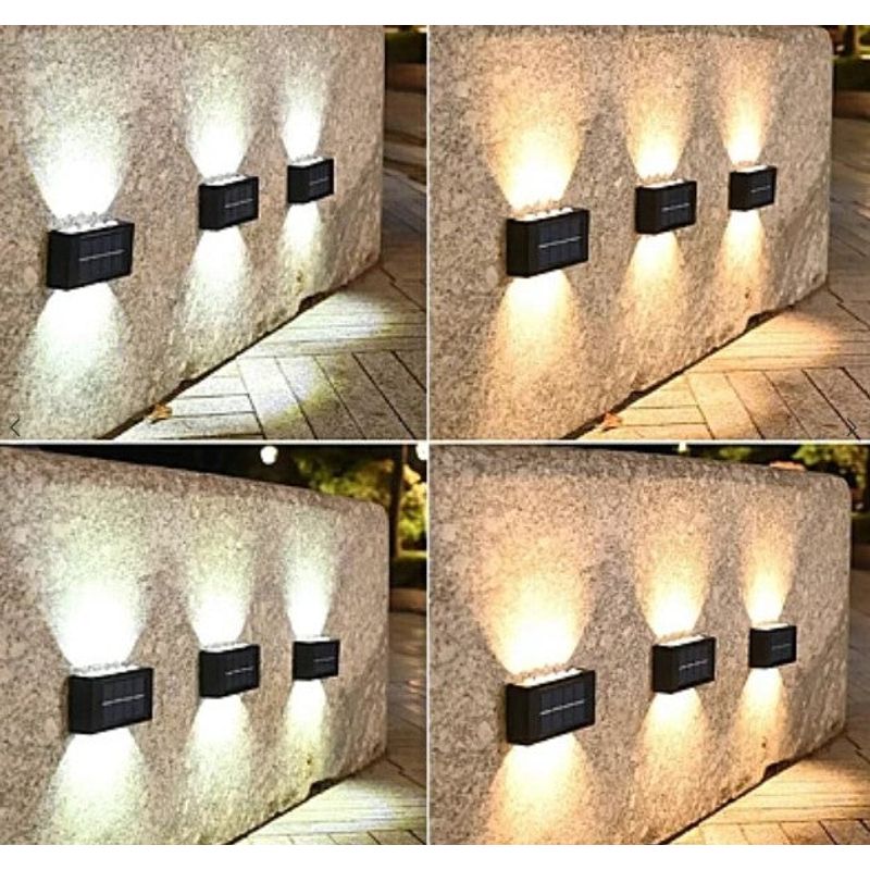 Casa si Gradina - Corpuri si surse de iluminat - Iluminat exterior - Lampi solare - Set Lampi Solare de Perete cu 3 led Iluminare Sus Jos - 4 - Infinity.ro