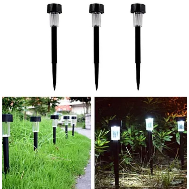 Casa si Gradina - Corpuri si surse de iluminat - Iluminat exterior - Lampi solare - Set 10 lampi solare pentru gradina dimensiune 30 cm cu lumina alba - Infinity.ro