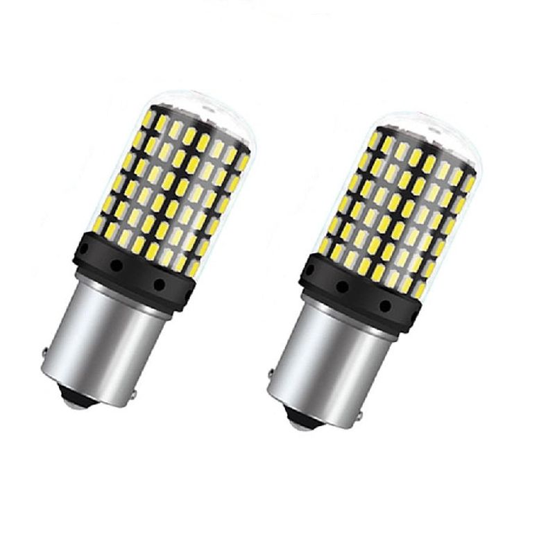 Casa si Gradina - Corpuri si surse de iluminat - Becuri si tuburi neon - Becuri - Set 2 becuri LED Canbus 1156 BA15S P21W 3014, cu 144 LED-uri, 20W, pentru marsarier, semnalizare, sau frana - Alb - Infinity.ro