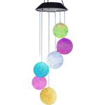 Casa si Gradina - Corpuri si surse de iluminat - Iluminat exterior - Lampi solare - Lampa Solara A148-FL8 Clopotel de Vant cu Bulgari de Zapada RGB - Infinity.ro