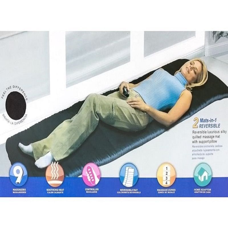 Ingrijire personala si Cosmetice - Sanatate si wellness - Articole wellness - Aparate si dispozitive de masaj - Saltea reversibila pentru masaj cu 9 zone de masaj si incalzire, 30W, negru - Infinity.ro