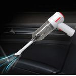 Electronice si Electrocasnice - Ingrijirea locuintei - Aspiratoare - Aspirator mic de mana, 120W putere, portabil, fara fir pentru masina sau casa, reincarcabil cu USB, cu 3 accesorii, alb - Infinity.ro