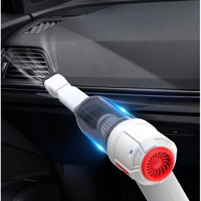 Electronice si Electrocasnice - Ingrijirea locuintei - Aspiratoare - Aspirator mic de mana, 120W putere, portabil, fara fir pentru masina sau casa, reincarcabil cu USB, cu 3 accesorii, alb - Infinity.ro