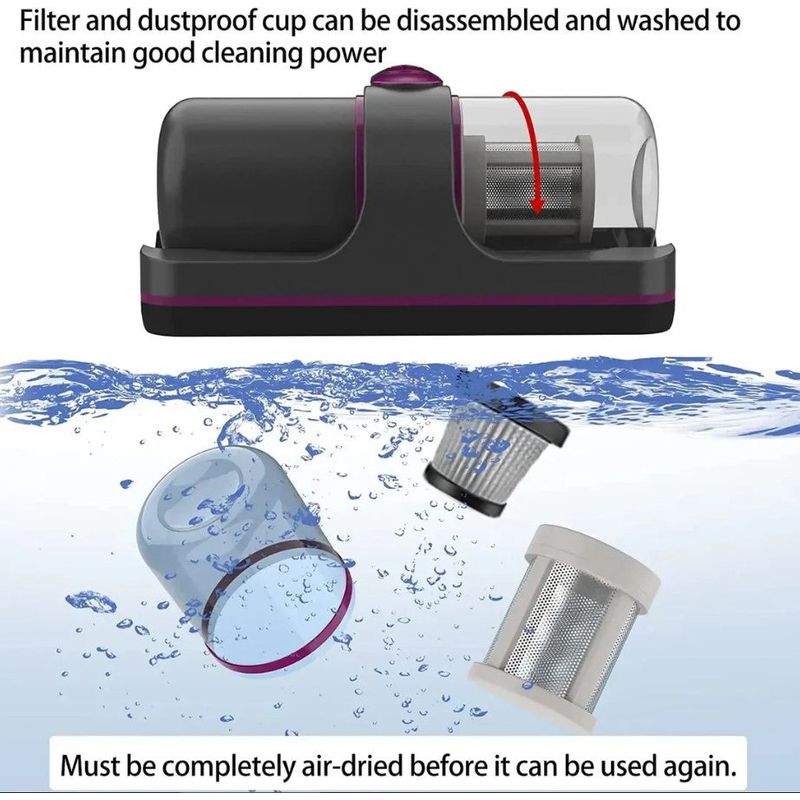 Electronice si Electrocasnice - Ingrijirea locuintei - Aspiratoare - Aspirator fara fir si fara sac, 100W, antiacarieni 2 in 1 tehnologie UV, filtru HEPA, mov - Infinity.ro