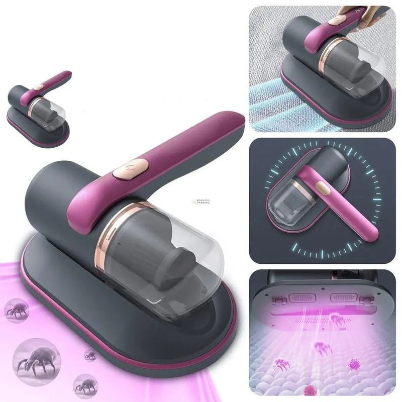 Electronice si Electrocasnice - Ingrijirea locuintei - Aspiratoare - Aspirator fara fir si fara sac, 100W, antiacarieni 2 in 1 tehnologie UV, filtru HEPA, mov - Infinity.ro