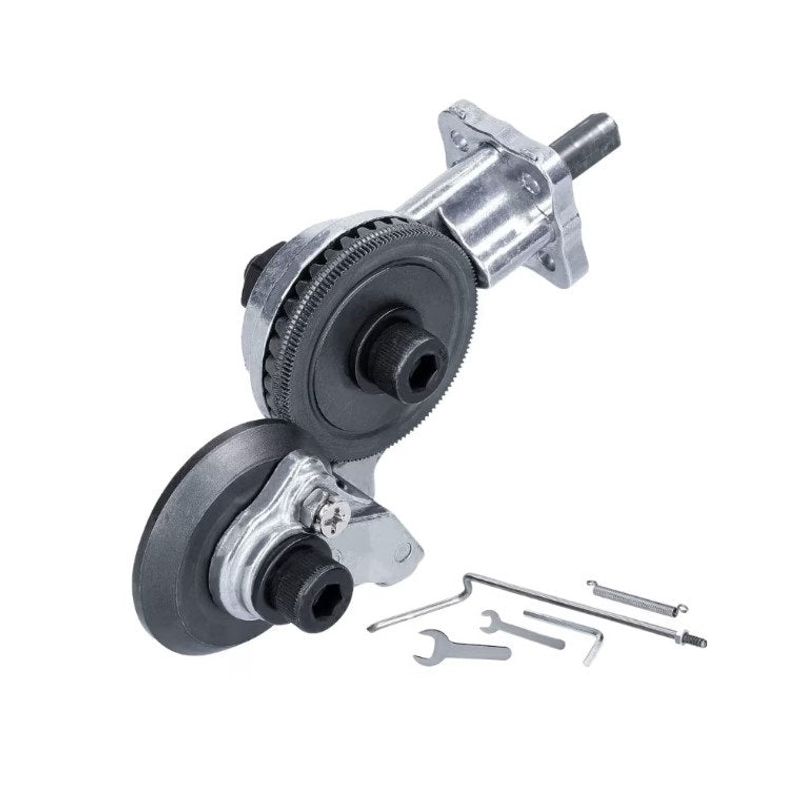 Casa si Gradina - Constructii - Scule electrice si accesorii - Masini de gaurit si insurubat - Set adaptor cu role pentru taiat tabla si materiale din fier pentru surubelnita electrica, argintiu - Infinity.ro