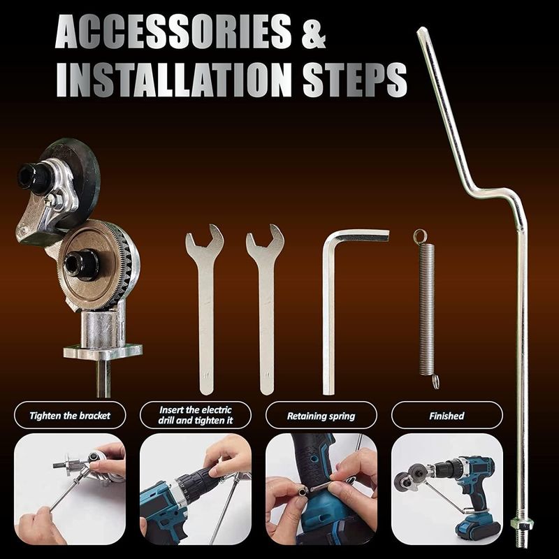 Casa si Gradina - Constructii - Scule electrice si accesorii - Masini de gaurit si insurubat - Set adaptor cu role pentru taiat tabla si materiale din fier pentru surubelnita electrica, argintiu - Infinity.ro