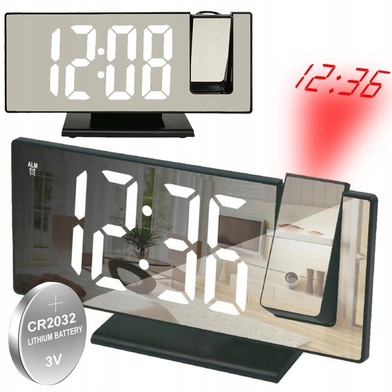 Casa si Gradina - Decoratiuni - Ceasuri - Ceas stil oglinda cu LED si proiectie, Alarma, Display mare - Infinity.ro