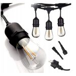 Casa si Gradina - Corpuri si surse de iluminat - Iluminat exterior - Instalatii luminoase exterior - Ghirlanda Luminoasa LED cu Pendule, Interconectabila, 10m/20m cu 20 becuri, Soclu E27, Lumina Alba Calda - 20m - Infinity.ro