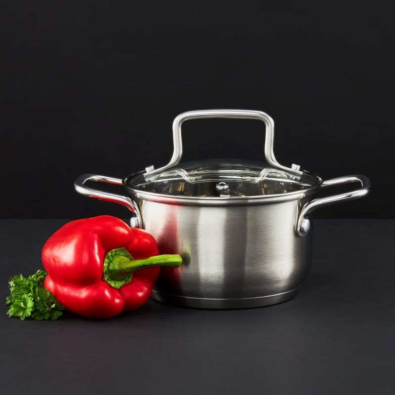 Casa si Gradina - Bucatarie si vesela - Vase pentru gatit - Oale si cratite - Oala inox cu capac 14cm, 0.75L, AMBITION Hugo - Infinity.ro