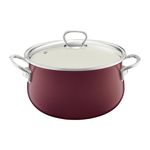 Casa si Gradina - Bucatarie si vesela - Vase pentru gatit - Oale si cratite - Oala email cu capac 14cm, 0.8L, visiniu, EMALIA OLKUSZ Optimum - Infinity.ro