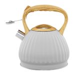 Casa si Gradina/Bucatarie si vesela/Vase pentru gatit/Ceainice si infuzoare - Ceainic aragaz cu fluier 2.5L (3L), gri, inductie, AMBITION Curly - Infinity.ro