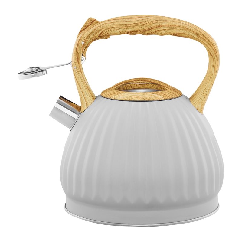 Casa si Gradina/Bucatarie si vesela/Vase pentru gatit/Ceainice si infuzoare - Ceainic aragaz cu fluier 2.5L (3L), gri, inductie, AMBITION Curly - Infinity.ro