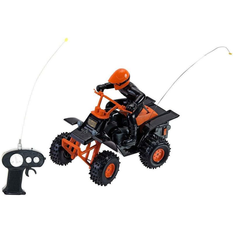 Jucarii, Copii si Bebe - Jucarii si jocuri - Jucarii de exterior - Masinute si vehicule pentru copii - Masinuta de jucarie quad, cu figurina si cu telecomanda, Globo Spidko - Infinity.ro