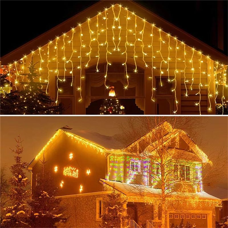 Casa si Gradina - Corpuri si surse de iluminat - Iluminat exterior - Instalatii luminoase exterior - Instalatie Luminoasa Solara, Lumina Alba Calda-Rece si Multicolora, 320 LED-uri, Telecomanda, 12m - Alb Rece - Infinity.ro