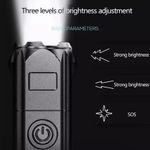 Casa si Gradina - Corpuri si surse de iluminat - Iluminat exterior - Lanterne - Lanterna puternica cu zoom, portabila, multifunctionala, reincarcabila cu USB, 3 moduri de iluminare, gri foarte inchis - Infinity.ro