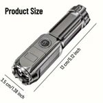 Casa si Gradina - Corpuri si surse de iluminat - Iluminat exterior - Lanterne - Lanterna puternica cu zoom, portabila, multifunctionala, reincarcabila cu USB, 3 moduri de iluminare, gri foarte inchis - Infinity.ro