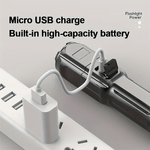 Casa si Gradina - Corpuri si surse de iluminat - Iluminat exterior - Lanterne - Lanterna puternica cu zoom, portabila, multifunctionala, reincarcabila cu USB, 3 moduri de iluminare, gri foarte inchis - Infinity.ro