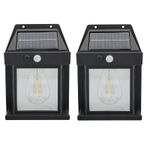 Casa si Gradina - Corpuri si surse de iluminat - Iluminat exterior - Lampi solare - Set 2 x Lampi Solare de Perete 2W, 600LM, rezistenta la apa IP65, pentru gradina sau casa, negru - Infinity.ro