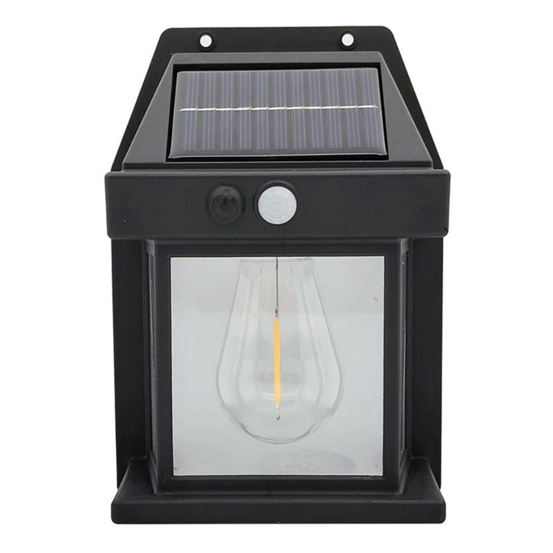 Casa si Gradina - Corpuri si surse de iluminat - Iluminat exterior - Lampi solare - Set 2 x Lampi Solare de Perete 2W, 600LM, rezistenta la apa IP65, pentru gradina sau casa, negru - Infinity.ro
