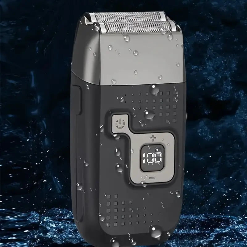 Ingrijire personala si Cosmetice - Aparate & accesorii ingrijire personala - Aparate de ras si tuns - Aparate de ras electrice - Aparat electric de ras si trimmer, fara fir, 5W si acumulator de 1200mAh - Negru - Infinity.ro