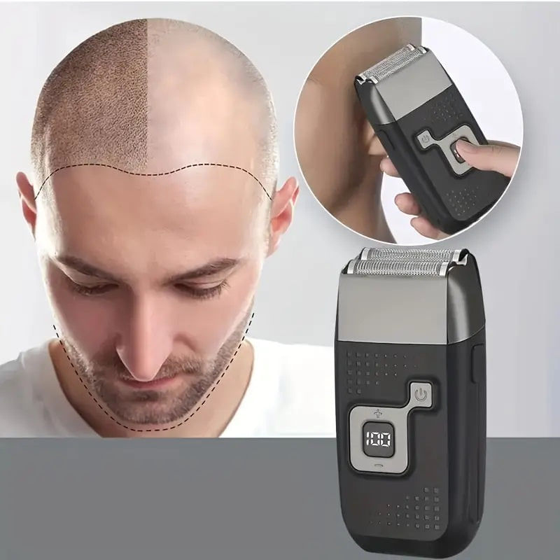 Ingrijire personala si Cosmetice - Aparate & accesorii ingrijire personala - Aparate de ras si tuns - Aparate de ras electrice - Aparat electric de ras si trimmer, fara fir, 5W si acumulator de 1200mAh - Negru - Infinity.ro