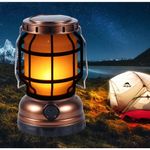 Casa si Gradina - Corpuri si surse de iluminat - Iluminat exterior - Lampi solare - Lampa Solara LED Tip Felinar, 2 moduri de iluminare, pentru camping, terasa, balcon, gradina - Bronz/Negru - Infinity.ro