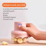 Electronice si Electrocasnice - Electrocasnice bucatarie - Mixere, tocatoare & roboti de bucatarie - Blendere si mini tocatoare - Mini tocator electric pentru alimente, 45W, 250 ml, cu incarcare USB, roz - Infinity.ro