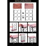 Casa si Gradina - Bucatarie si vesela - Accesorii bar - Suporturi bauturi - Suport pentru 6 sticle vin si 2 pahare, din otel si lemn, 34x16x35 cm, negru-maro - Infinity.ro