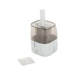 Casa si Gradina - Sanitare - Suporturi si accesorii baie - Suporturi baie - Perie din silicon pentru toaleta, cu dozator de lichid, cu suport, pliabila, gri - Infinity.ro