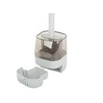 Casa si Gradina - Sanitare - Suporturi si accesorii baie - Suporturi baie - Perie din silicon pentru toaleta, cu dozator de lichid, cu suport, pliabila, gri - Infinity.ro