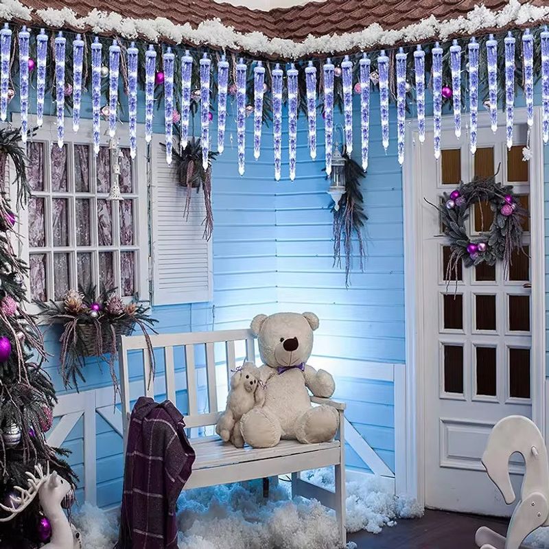 Casa si Gradina - Corpuri si surse de iluminat - Iluminat exterior - Instalatii luminoase exterior - Instalatie lumioasa LED, cu 8 Turturi, Alb Cald, Alb Rece, Albastru si Multicolor, 3m - Albastru - Infinity.ro