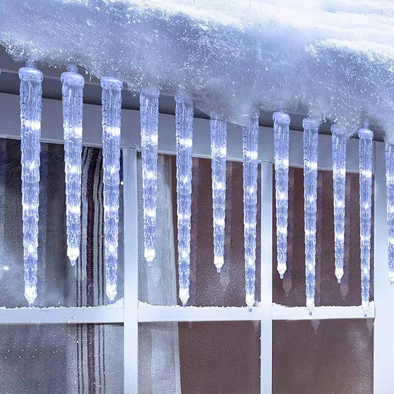 Casa si Gradina - Corpuri si surse de iluminat - Iluminat exterior - Instalatii luminoase exterior - Instalatie lumioasa LED, cu 8 Turturi, Alb Cald, Alb Rece, Albastru si Multicolor, 3m - Albastru - Infinity.ro