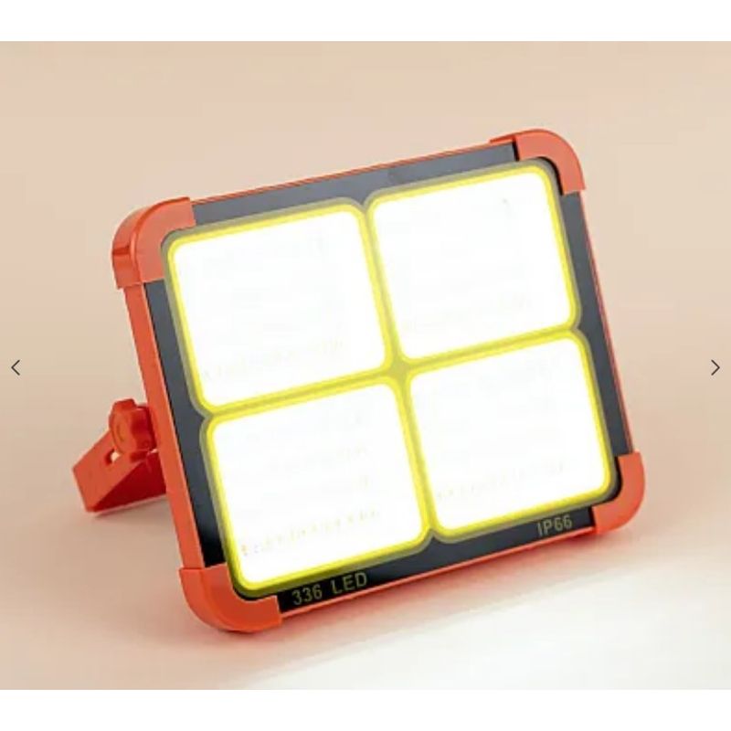 Casa si Gradina - Corpuri si surse de iluminat - Iluminat exterior - Lampi solare - Lampa solara portabila de lucru LED 200W cu USB IP65, reincarcabila, Portocalie - Infinity.ro