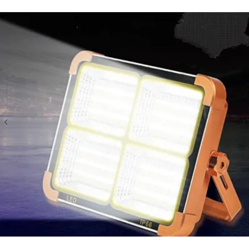 Casa si Gradina - Corpuri si surse de iluminat - Iluminat exterior - Lampi solare - Lampa solara portabila de lucru LED 200W cu USB IP65, reincarcabila, Portocalie - Infinity.ro