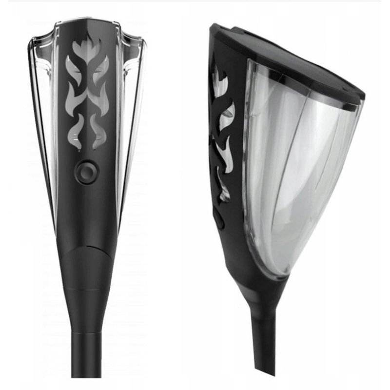 Casa si Gradina - Corpuri si surse de iluminat - Iluminat exterior - Lampi solare - Lampa Solara LED pentru Exterior, cu Flacara Palpaitoare, Autonomie 10 ore, ABS, IP65, 65cm/48cm, Negru - Infinity.ro