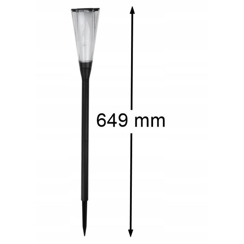 Casa si Gradina - Corpuri si surse de iluminat - Iluminat exterior - Lampi solare - Lampa Solara LED pentru Exterior, cu Flacara Palpaitoare, Autonomie 10 ore, ABS, IP65, 65cm/48cm, Negru - Infinity.ro