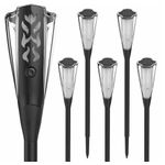 Casa si Gradina - Corpuri si surse de iluminat - Iluminat exterior - Lampi solare - Lampa Solara LED pentru Exterior, cu Flacara Palpaitoare, Autonomie 10 ore, ABS, IP65, 65cm/48cm, Negru - Infinity.ro