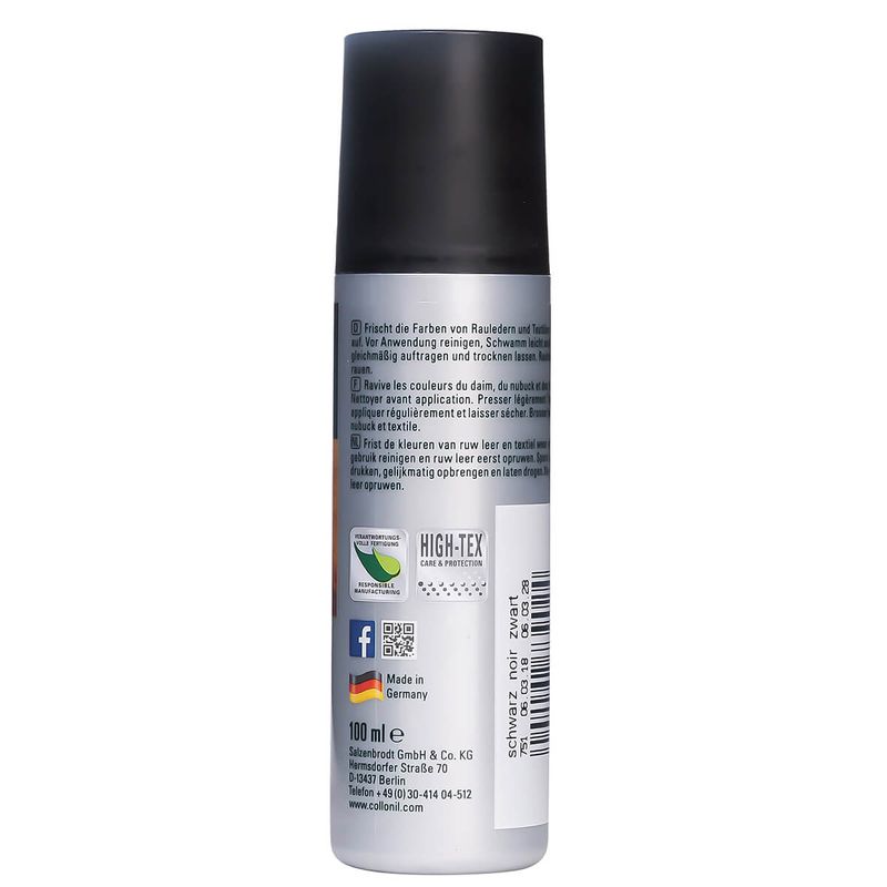 Market - Spalare si intretinere rufe - Produse intretinere Incaltaminte - Creme si Spray-uri intretinere - Solutie pentru piele intoarsa Collonil Nubuk + Textile, 100 ml, negru - Infinity.ro