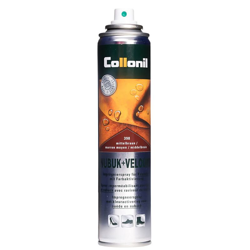 Market - Spalare si intretinere rufe - Produse intretinere Incaltaminte - Creme si Spray-uri intretinere - Spray impregnare si ingrijire piele intoarsa Collonil Nubuk + Velours, 200 ml, maro-mediu - Infinity.ro
