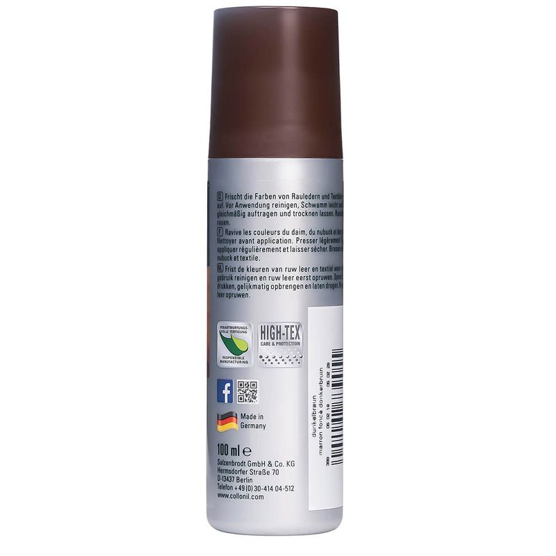 Market - Spalare si intretinere rufe - Produse intretinere Incaltaminte - Creme si Spray-uri intretinere - Solutie pentru piele intoarsa Collonil Nubuk + Textile, 100 ml, maro inchis - Infinity.ro