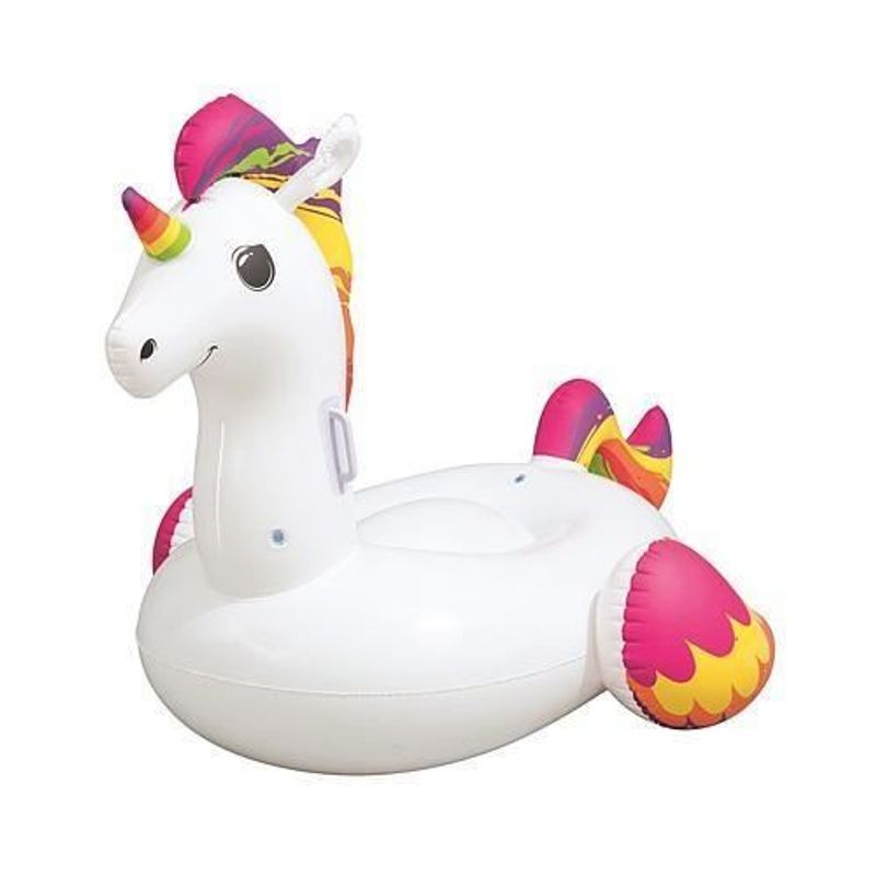 Jucarii, Copii si Bebe - Jucarii si jocuri - Jucarii de exterior - Saltele si mingi pentru plaja - Saltea de apa gonflabila pentru copii, model unicorn, 150x117 cm, Bestway Maxi Fantasy - Infinity.ro