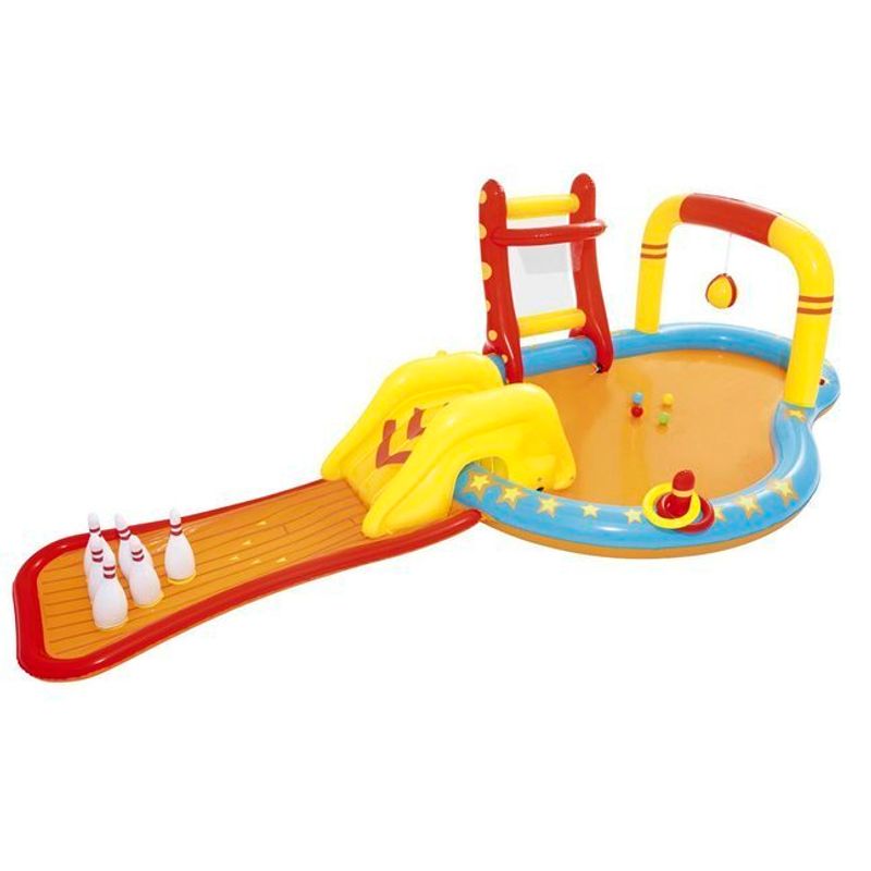 Jucarii, Copii si Bebe - Jucarii si jocuri - Jucarii de exterior - Spatii de joaca si accesorii - Loc de joaca gonflabil cu apa - bowling - 435 x 213 x 117 cm - Infinity.ro