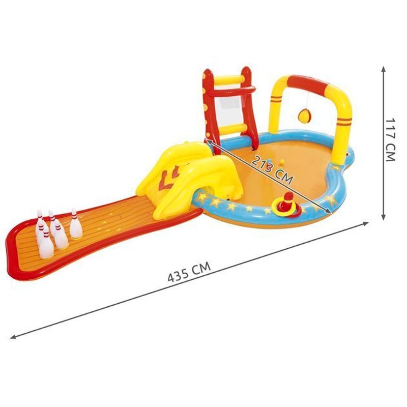 Jucarii, Copii si Bebe - Jucarii si jocuri - Jucarii de exterior - Spatii de joaca si accesorii - Loc de joaca gonflabil cu apa - bowling - 435 x 213 x 117 cm - Infinity.ro