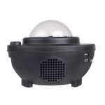 Casa si Gradina - Corpuri si surse de iluminat - Veioze si lampi - Lampi de veghe copii - Lampa de noptiera cu proiector, muzicala, LED, telecomanda, bluetooth, incarcare USB, negru, 17x13 cm, Isotrade - Infinity.ro