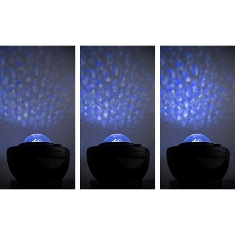 Casa si Gradina - Corpuri si surse de iluminat - Veioze si lampi - Lampi de veghe copii - Lampa de noptiera cu proiector, muzicala, LED, telecomanda, bluetooth, incarcare USB, negru, 17x13 cm, Isotrade - Infinity.ro